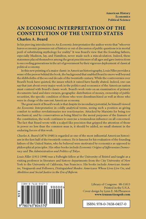 Produktbild: An Economic Interpretation of the Constitution of the United States