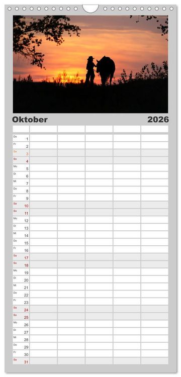 Produktbild: Familienplaner 2026 - Faszination Westernpferde mit 5 Spalten (Wandkalender, 21 x 45 cm) CALVENDO