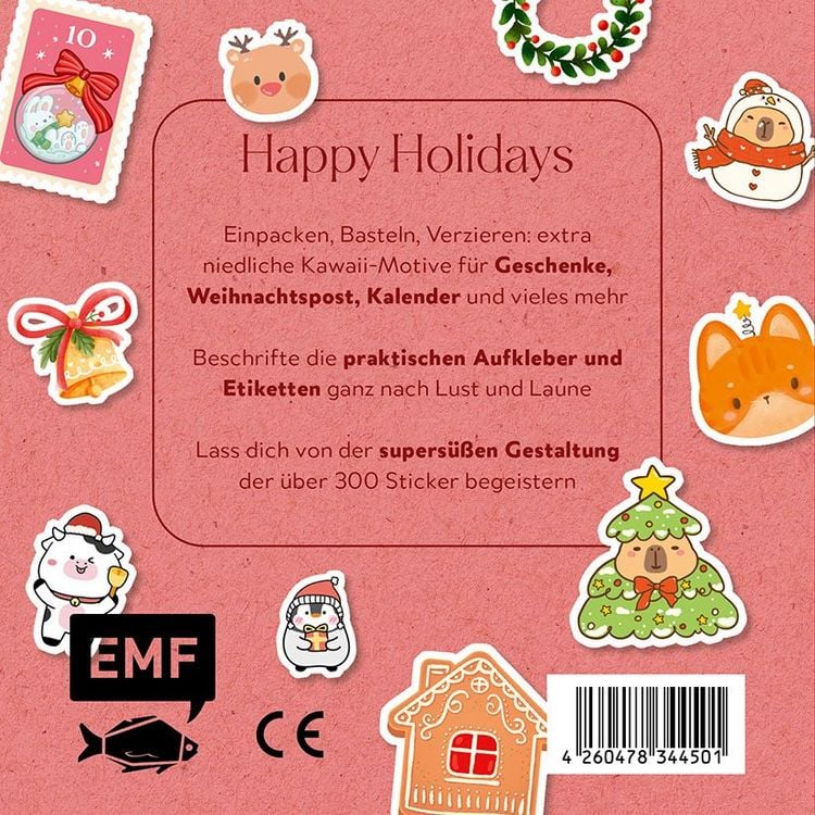 Produktbild: Sticker Love: Kawaii Christmas &ndash; &Uuml;ber 300 Etiketten und Aufkleber mit beschreibbarer Oberfl&auml;che