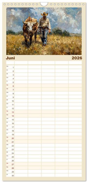 Produktbild: Familienplaner 2026 - Facetten des alten Landlebens mit 5 Spalten (Wandkalender, 21 x 45 cm) CALVENDO