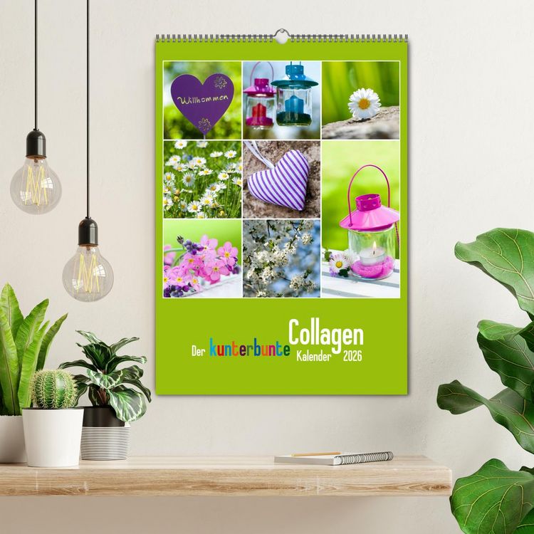 Produktbild: Der kunterbunte Collagen Kalender (Wandkalender 2026 DIN A2 hoch), CALVENDO Monatskalender