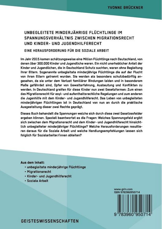 Produktbild: Unbegleitete minderj&auml;hrige Fl&uuml;chtlinge im Spannungsverh&auml;ltnis zwischen Migrationsrecht und Kinder- und Jugendhilferecht