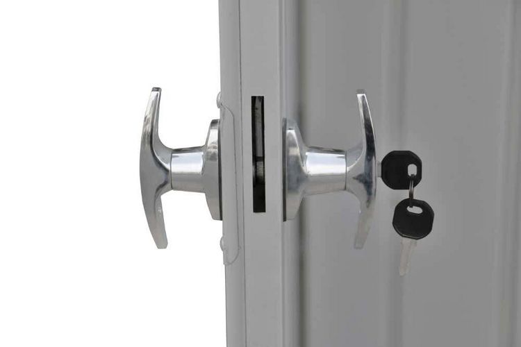 Produktbild: Metall Ger&auml;tehaus 249x231 Gartenhaus Fl&uuml;gelt&uuml;r