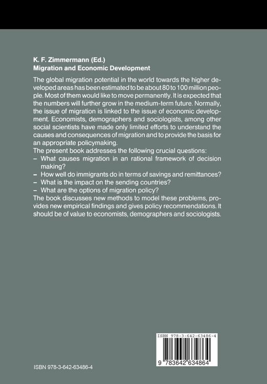Produktbild: Migration and Economic Development