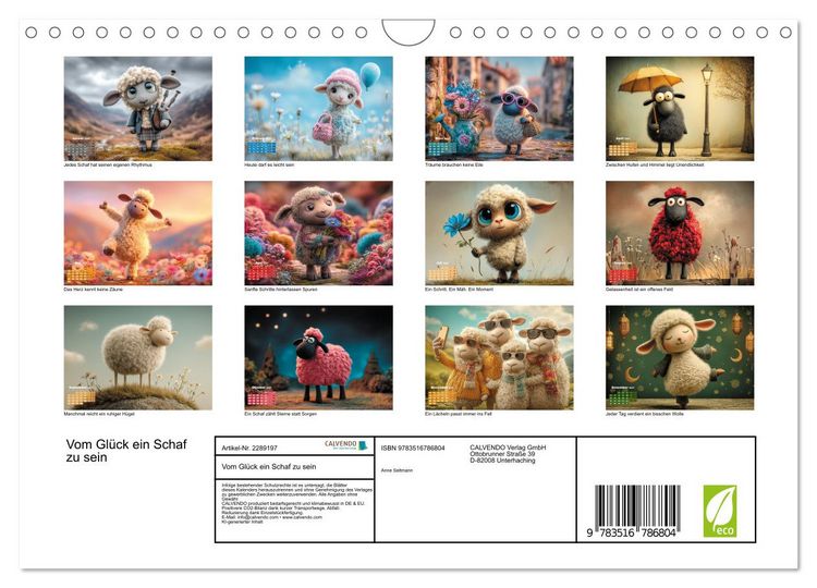 Produktbild: Vom Gl&uuml;ck ein Schaf zu sein (Wandkalender 2027 DIN A4 quer), CALVENDO Monatskalender