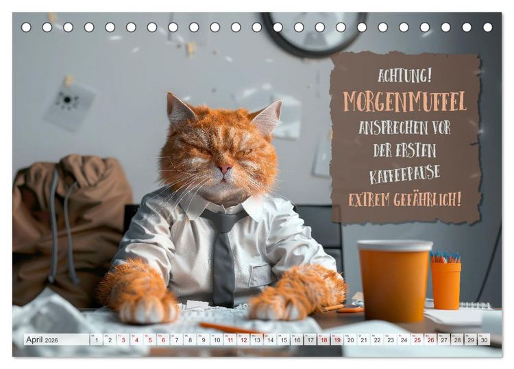 Produktbild: MORGENMUFFEL M&uuml;rrische Weisheiten (Tischkalender 2026 DIN A5 quer), CALVENDO Monatskalender