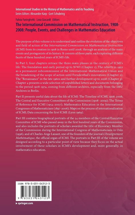 Produktbild: The International Commission on Mathematical Instruction, 1908-2008: People, Events, and Challenges in Mathematics Education