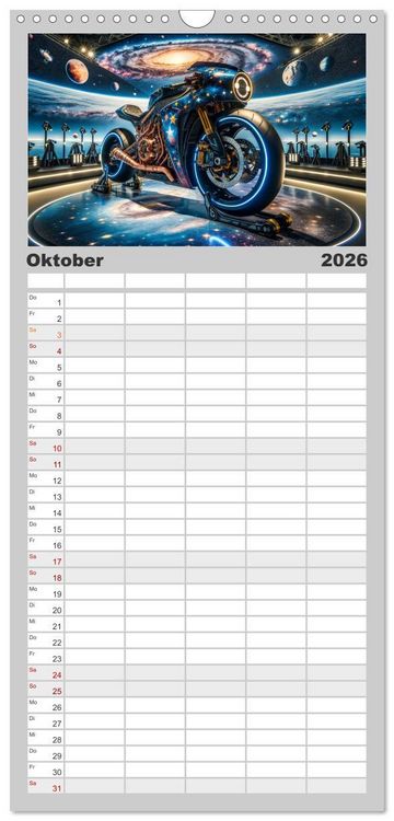 Produktbild: Familienplaner 2026 - Custom Dreams - Showbike Wonders mit 5 Spalten (Wandkalender, 21 x 45 cm) CALVENDO