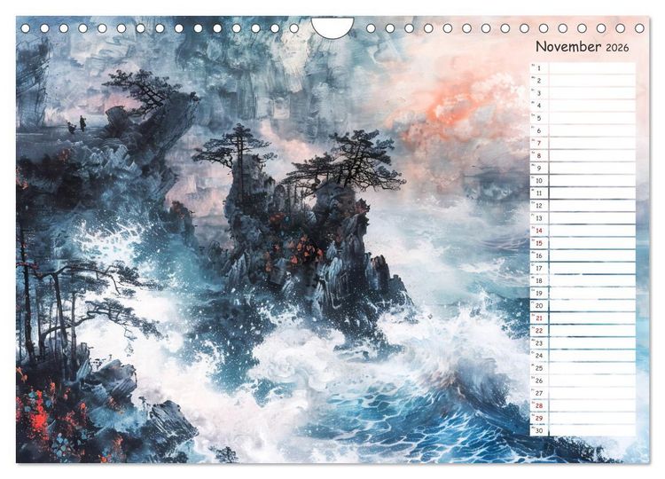 Produktbild: Chinas Harmonie - Terminplaner mit Landschaften und Symbolen (Wandkalender 2026 DIN A4 quer), CALVENDO Monatskalender