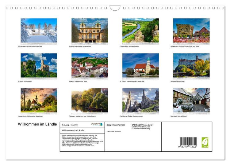Produktbild: Willkommen im L&auml;ndle (Wandkalender 2026 DIN A3 quer), CALVENDO Monatskalender