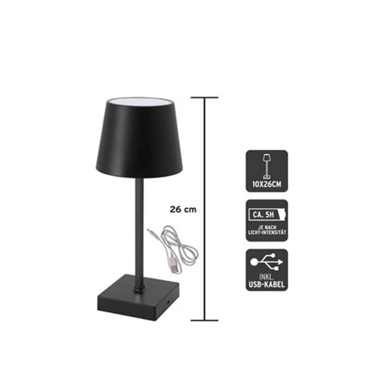 Produktbild: Cepewa LED, Tischleuchte, USB , schwarz, ca. 26cm LED, Tischleuchte, USB , schwarz, ca. 26cm