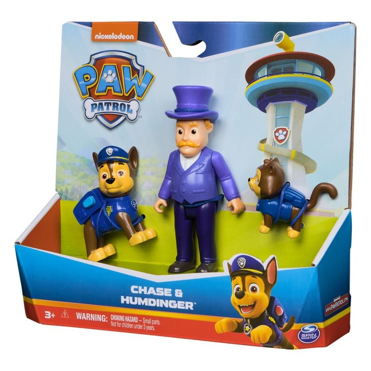 Produktbild: PAW Patrol Hero Pups Actionfiguren-Set mit Chase Hundefigur, Chaos-K&auml;tzchen Figur und B&uuml;rgermeister Besserwisser Figur
