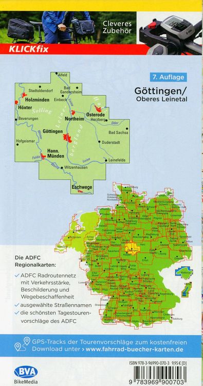 Produktbild: ADFC-Regionalkarte Die schönsten Radtouren in Göttingen und dem Oberen Leinetal