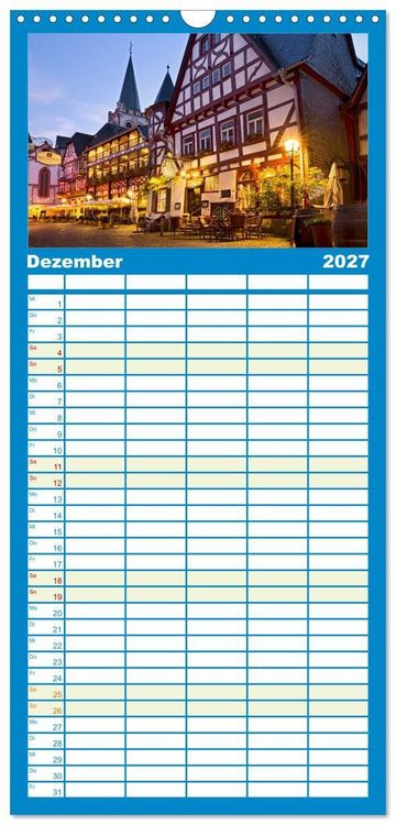 Produktbild: Familienplaner 2027 - Oberes Mittelrheintal Sehnsuchtsziel f&uuml;r Romantiker mit 5 Spalten (Wandkalender, 21 x 45 cm) CALVENDO