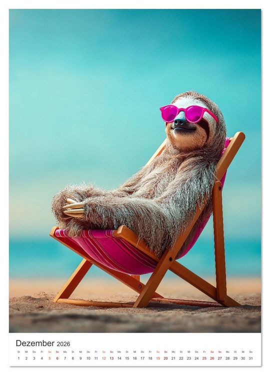 Produktbild: Pfoten im Sand (hochwertiger Premium Wandkalender 2026 DIN A2 hoch), Kunstdruck in Hochglanz