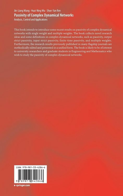 Produktbild: Passivity of Complex Dynamical Networks