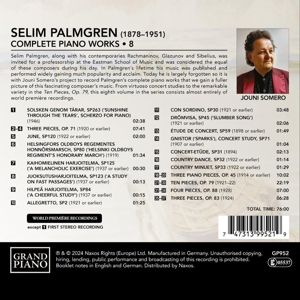 Produktbild: Palmgren: S&auml;mtliche Klavierwerke,Vol. 8