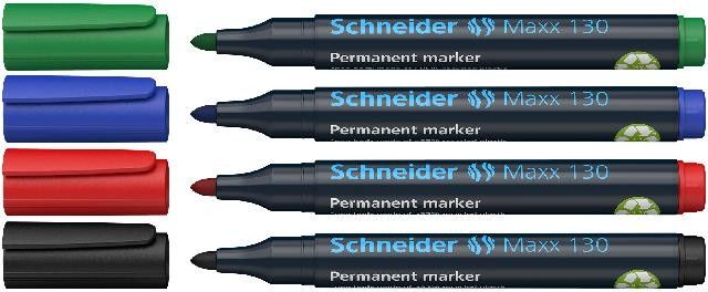 Produktbild: Schneider Permanent-Marker Maxx 130, 4er Set