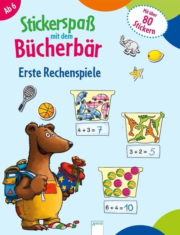 Produktbild: Stickerspa&szlig; mit dem B&uuml;cherb&auml;r. Erste Rechenspiele