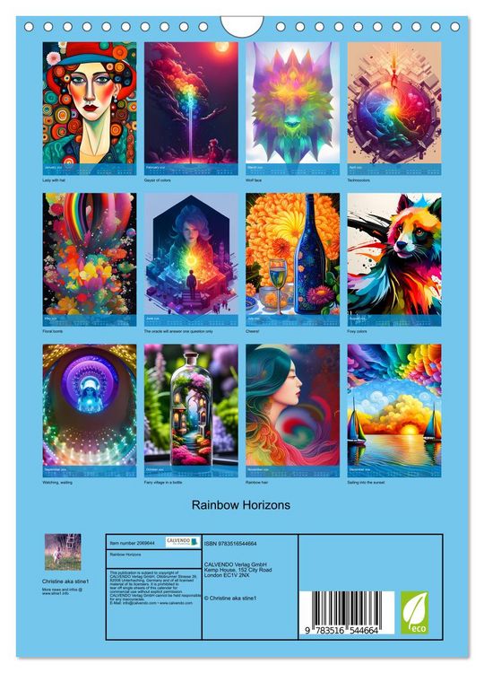 Produktbild: Rainbow Horizons (Wall Calendar 2026 DIN A4 portrait), CALVENDO 12 Month Wall Calendar