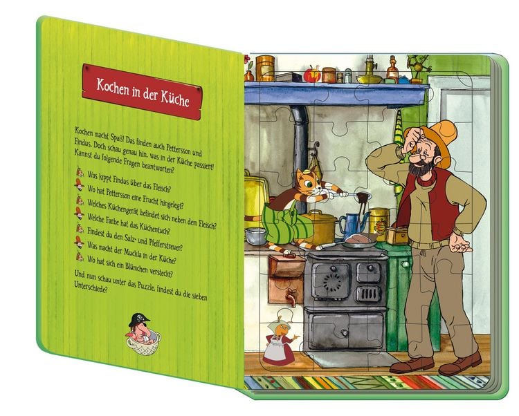 Produktbild: Tr&ouml;tsch Pettersson und Findus Puzzlebuch