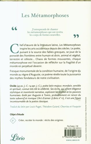 Produktbild: Les m&eacute;tamorphoses : 20 r&eacute;cits : texte abr&eacute;g&eacute;