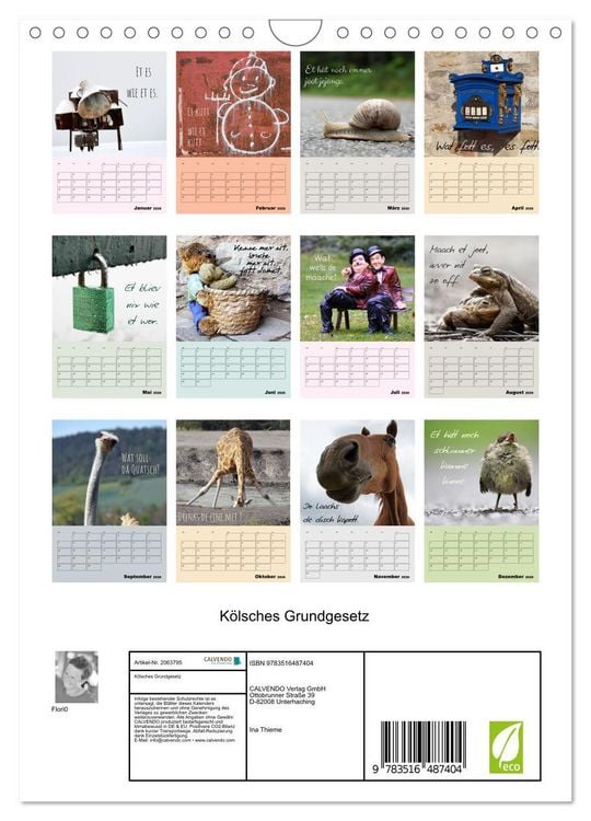 Produktbild: K&ouml;lsches Grundgesetz (Wandkalender 2026 DIN A4 hoch), CALVENDO Monatskalender