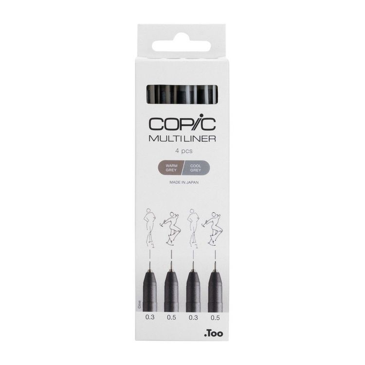 Produktbild: Copic Multiliner-Set verschiedene Graut&ouml;ne 0.3mm/0.5mm 4 St&uuml;ck