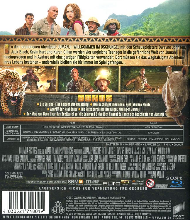 Produktbild: Jumanji - Willkommen im Dschungel