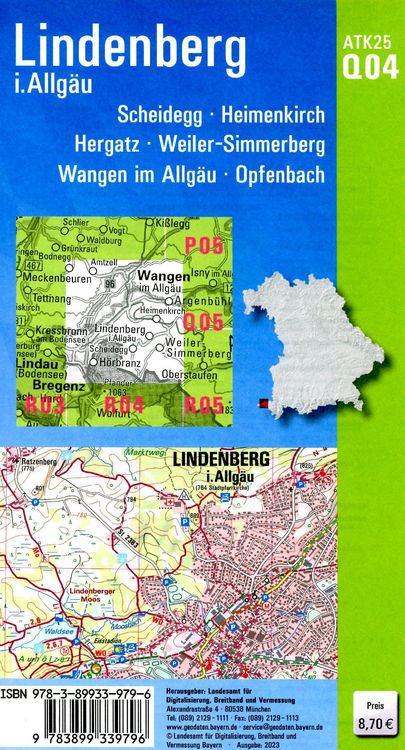 Produktbild: ATK25-Q04 Lindenberg i.Allg&auml;u (Amtliche Topographische Karte 1:25000)