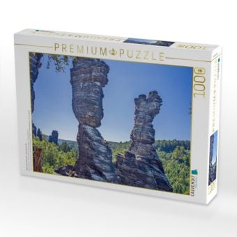 Produktbild: CALVENDO Puzzle S&auml;chsische Schweiz - Herkuless&auml;ulen | 1000 Teile Lege-Gr&ouml;&szlig;e 64x48cm Foto-Puzzle f&uuml;r gl&uuml;ckliche Stunden