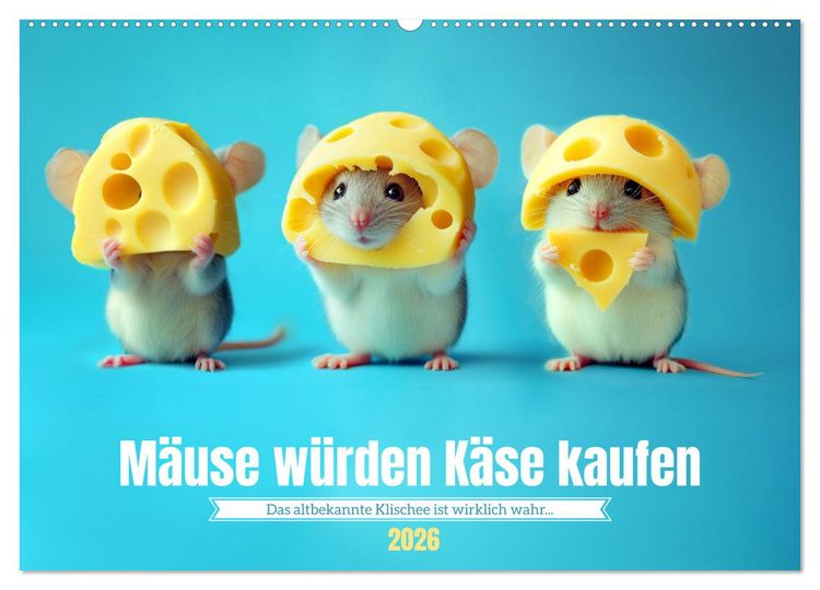 Produktbild: M&auml;use w&uuml;rden K&auml;se kaufen (Wandkalender 2026 DIN A2 quer), CALVENDO Monatskalender
