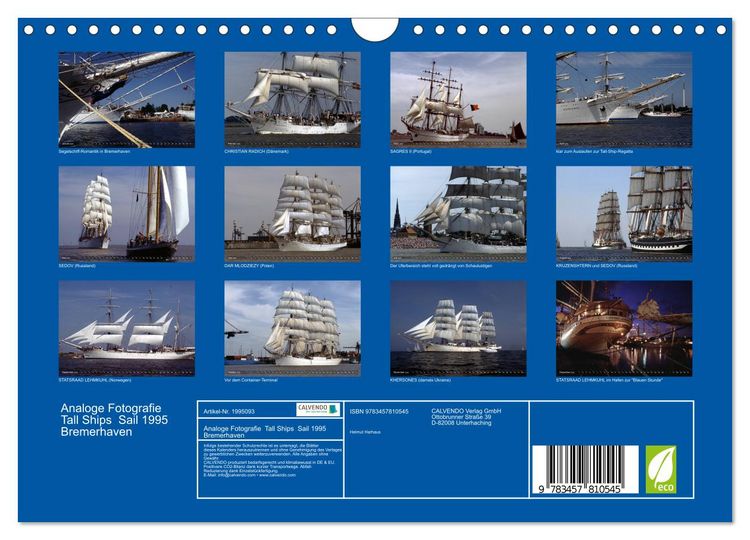 Produktbild: Analoge Fotografie Tall Ships Sail 1995 Bremerhaven (Wandkalender 2026 DIN A4 quer), CALVENDO Monatskalender