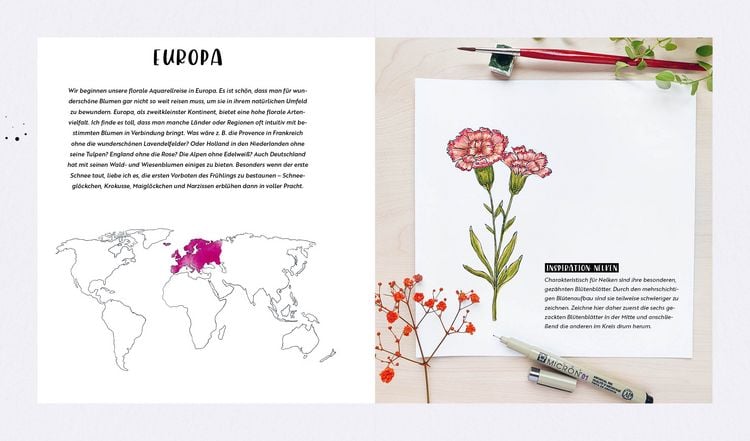 Produktbild: Watercolor &ndash; Florale Motive around the world: von heimisch bis exotisch