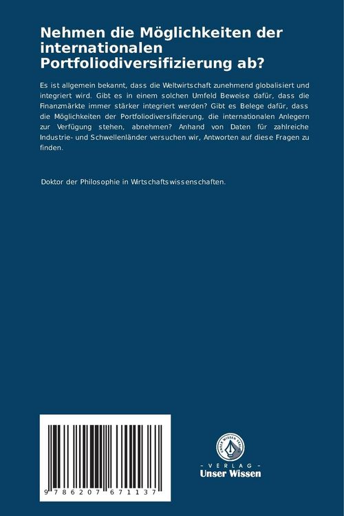 Produktbild: Nehmen die M&ouml;glichkeiten der internationalen Portfoliodiversifizierung ab?