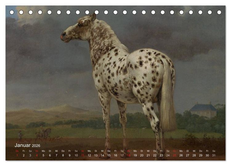 Produktbild: Pferde-&Ouml;lgem&auml;lde - Die Kunst der alten Meister (Tischkalender 2026 DIN A5 quer), CALVENDO Monatskalender
