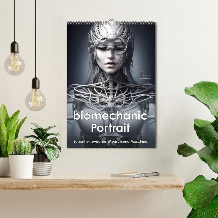 Produktbild: Biomechanic Portrait - Sch&ouml;nheit zwischen Mensch und Maschine (Wandkalender 2026 DIN A3 hoch), CALVENDO Monatskalender