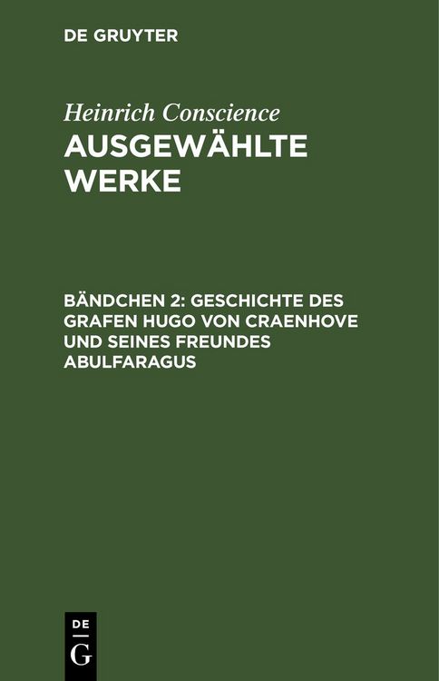 Produktbild: Geschichte des Grafen Hugo von Craenhove und seines Freundes Abulfaragus