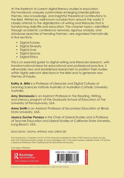 Produktbild: Handbook of Writing, Literacies, and Education in Digital Cultures