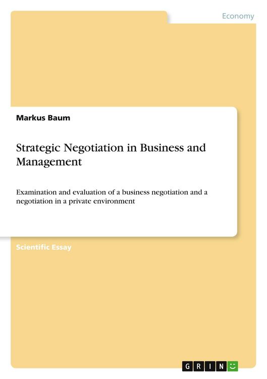 Produktbild: Strategic Negotiation in Business and Management