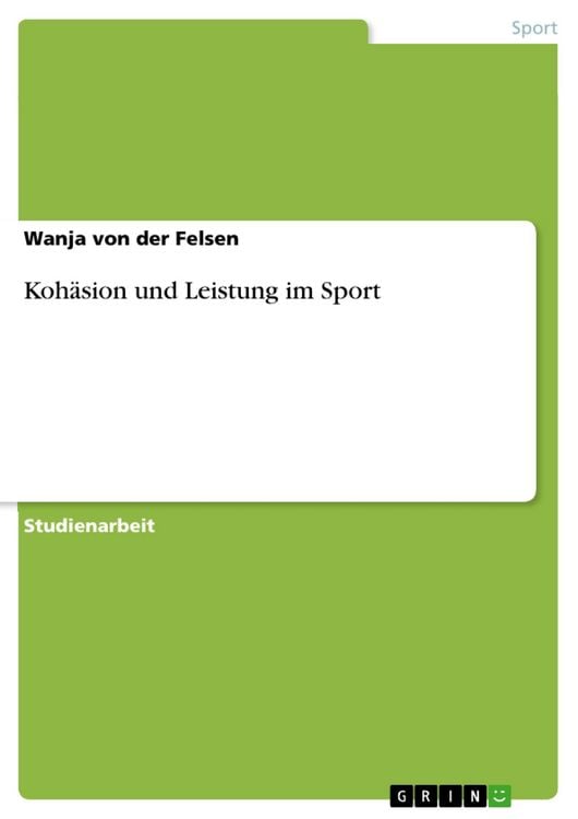 Produktbild: Koh&auml;sion und Leistung im Sport