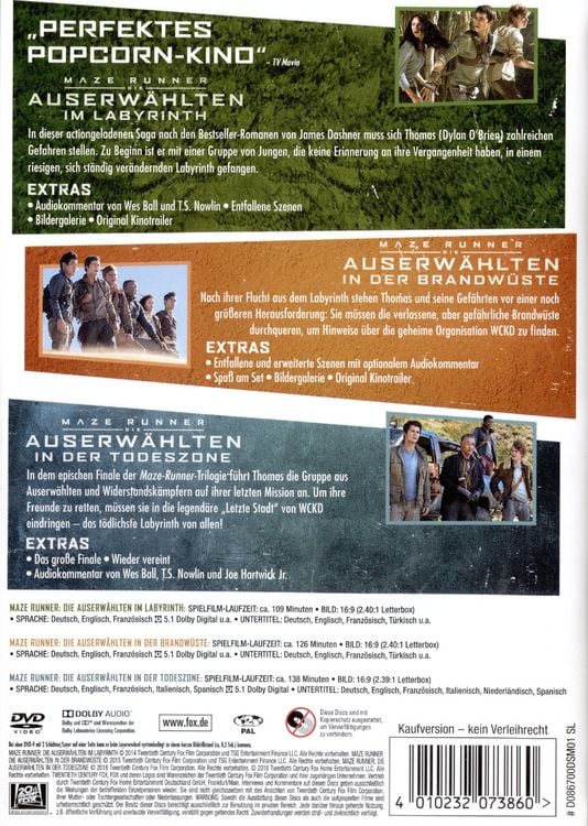 Produktbild: Maze Runner Trilogie [3 DVDs]