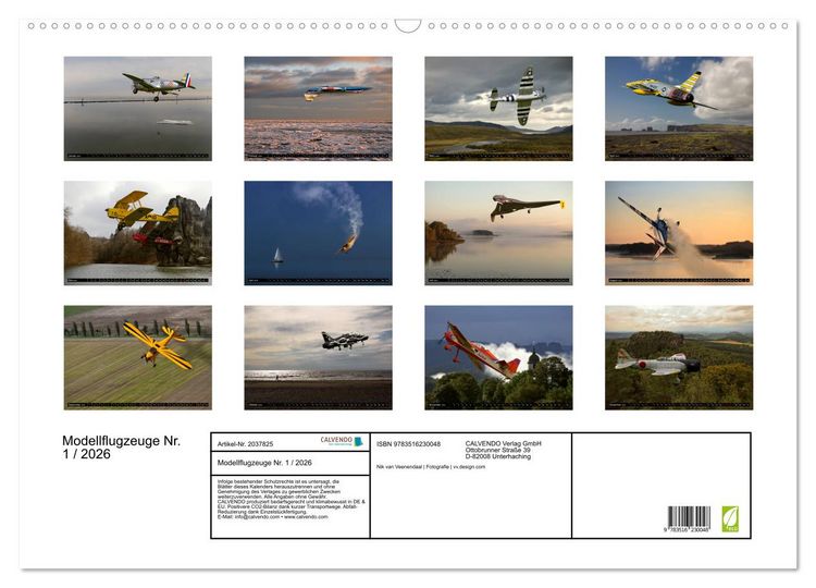 Produktbild: Modellflugzeuge Nr. 1 / 2026 (Wandkalender 2026 DIN A2 quer), CALVENDO Monatskalender