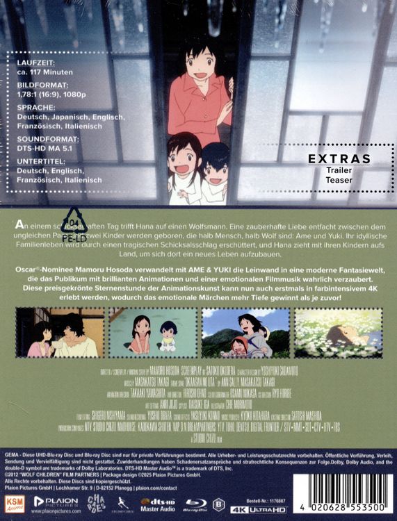 Produktbild: Ame & Yuki - Die Wolfskinder - Limitiertes Stellbook (4K Ultra HD+Blu-ray)
