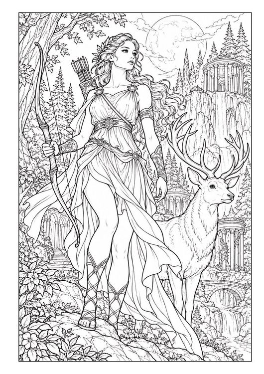 Produktbild: G&ouml;tter & Legenden &ndash; Fantasy Malbuch f&uuml;r Erwachsene mit 50 detailreichen Ausmalbildern
