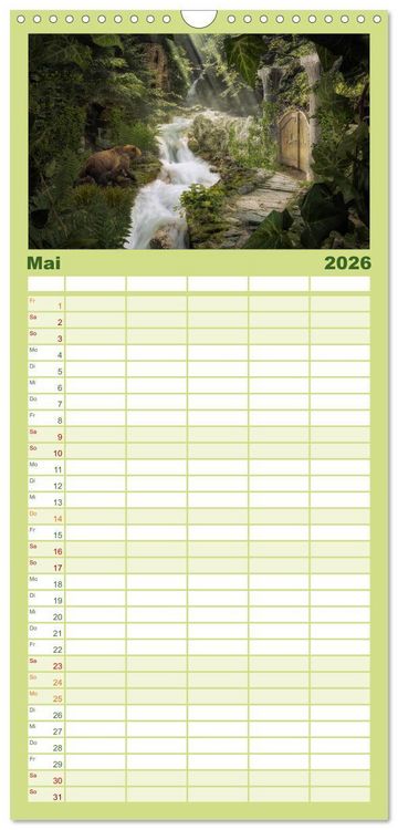 Produktbild: Familienplaner 2026 - Waldgeheimnisse mit 5 Spalten (Wandkalender, 21 x 45 cm) CALVENDO
