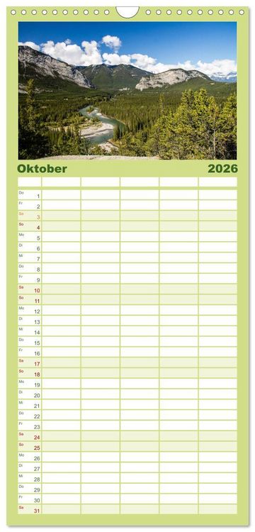 Produktbild: Familienplaner 2026 - Oh Canada... mit 5 Spalten (Wandkalender, 21 x 45 cm) CALVENDO