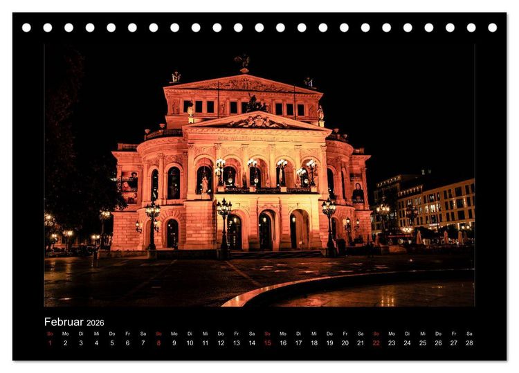 Produktbild: Frankfurt bei Nacht 2026 (Tischkalender 2026 DIN A5 quer), CALVENDO Monatskalender