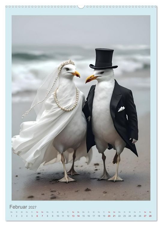 Produktbild: Nicht nur ein Vogel wollte Hochzeit halten (hochwertiger Premium Wandkalender 2027 DIN A2 hoch), Kunstdruck in Hochglanz
