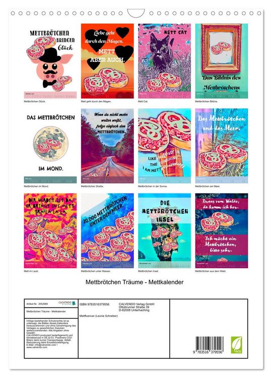 Produktbild: Mettbr&ouml;tchen Tr&auml;ume - Mettkalender (Wandkalender 2026 DIN A3 hoch), CALVENDO Monatskalender
